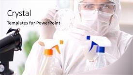  Presentation with chemical equilibrium - Theme enhanced with biology respiration - chemist testing chemical substances background and a  colored foreground