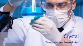  Presentation with chemical - Amazing slide deck having biology respiration - chemistry assistant working backdrop and a sky blue colored foreground