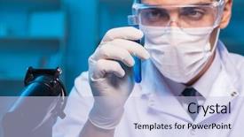  Presentation with chemistry - Beautiful PPT theme featuring biology respiration - chemistry assistant working backdrop and a light blue colored foreground