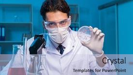  Presentation with chemical - Colorful presentation design enhanced with biology respiration - chemistry assistant working backdrop and a light blue colored foreground