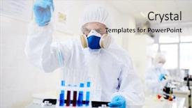  Presentation with toxic - PPT theme enhanced with biology respiration - contemporary scientist analyzing toxic liquids background and a light gray colored foreground