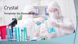  Presentation with lab animal mice - PPT layouts consisting of biology respiration - two chemists working background and a white colored foreground