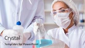  Presentation with biology - Amazing PPT theme having biology respiration - young female woman doctor backdrop and a lemonade colored foreground