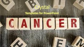  Presentation with cancer - Theme with citology - wooden blocks with the text background and a violet colored foreground