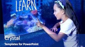  Presentation with learn - Presentation theme consisting of biology seaweed - learn against cute girl looking background and a navy blue colored foreground
