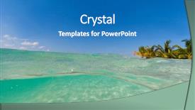  Presentation with island - Theme consisting of biology seaweed - underwater sandy beach with tropical background and a teal colored foreground