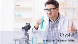  Presentation with analytical chemistry chemical solutions - Cool new slide set with biology smell - chemistry student doing chemical experiments backdrop and a  colored foreground