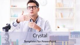  Presentation with analytical chemistry chemical solutions - Colorful PPT theme enhanced with biology smell - chemistry student doing chemical experiments backdrop and a light blue colored foreground
