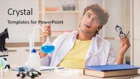  Presentation with smell - Amazing theme having biology smell - funny crazy chemist doing experiments backdrop and a soft green colored foreground