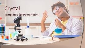  Presentation with tests - Colorful PPT layouts enhanced with biology smell - funny crazy chemist doing experiments backdrop and a lemonade colored foreground