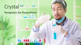  Presentation with smell - PPT theme with biology smell - man chemist working background and a  colored foreground
