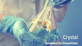  Presentation with smell - Colorful slides enhanced with biology smell - scientist holding test tube backdrop and a teal colored foreground