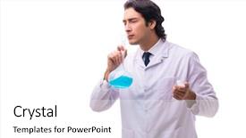  Presentation with 3d abstract architecture white - Slide deck featuring biology smell - young chemist isolated on white background and a white colored foreground