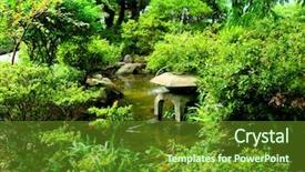  Presentation with traditional - Slide set consisting of biology templtes - chinese traditional garden background and a tawny brown colored foreground