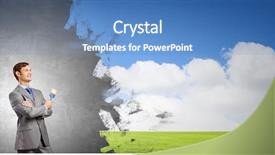  Presentation with biology - Cool new presentation theme with biology templtes - young businessman with paint brush backdrop and a teal colored foreground