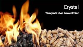  Presentation with fuel - Beautiful PPT layouts featuring biomass - burning wood pellets wood pellets backdrop and a black colored foreground