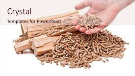  Presentation with biomass - Cool new PPT theme with biomass - closeup image of wood pellets backdrop and a lemonade colored foreground