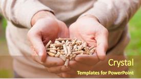 Presentation with biomass - Presentation having biomass - man holding wooden pellets background and a red colored foreground