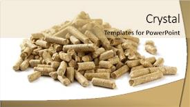  Presentation with pile - Presentation theme having biomass - pile of wood pellets isolated background and a lemonade colored foreground