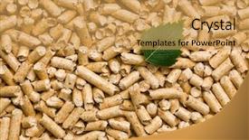  Presentation with biomass - Cool new theme with biomass - wooden pellets ecological heating backdrop and a yellow colored foreground