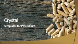  Presentation with biomass - Colorful slide set enhanced with biomass - wooden pellets on old wooden backdrop and a dark gray colored foreground