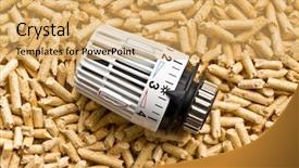  Presentation with biomass - Colorful theme enhanced with biomass - wooden pellets with thermostat backdrop and a yellow colored foreground
