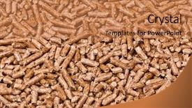  Presentation with wood - Amazing slides having closeup image of wood pellets backdrop and a coral colored foreground