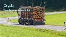  Presentation with transportation - Colorful PPT theme enhanced with change logistics - transportation of logs backdrop and a tawny brown colored foreground