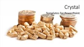  Presentation with bio fuel - Colorful PPT theme enhanced with wooden pellets -bio fuel backdrop and a white colored foreground