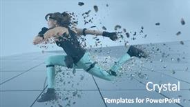  Presentation with biomechanics - Presentation theme enhanced with biomechanics - motion caption virtual reality digital background and a teal colored foreground