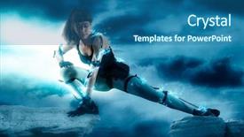  Presentation with biomechanics - Presentation theme with biomechanics - motion caption virtual reality digital background and a ocean colored foreground