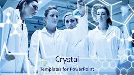  Presentation with biomedical - Amazing presentation theme having biomedical - chemistry students looking backdrop and a sky blue colored foreground