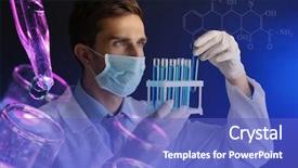  Presentation with biomedical - Cool new presentation theme with biomedical - young scientist working at lab backdrop and a teal colored foreground