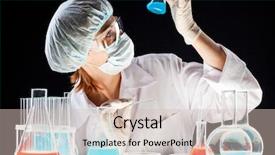  Presentation with scientific instruments - Presentation theme having biomedical instruments - close-up of clinician looking background and a  colored foreground