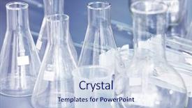  Presentation with glass bottle packaging - Theme featuring biomedical instruments - image of empty glass bottles background and a  colored foreground