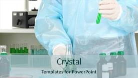  Presentation with biochemistry research laboratory - Presentation theme enhanced with biomedical instruments - scientist conducting research in laboratory background and a  colored foreground