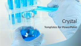  Presentation with biomedical - Slide deck with biomedical instruments - scientist working at laboratory isolated background and a  colored foreground