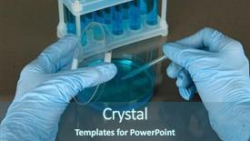  Presentation with biomedical - Slide set having biomedical instruments - scientist working at laboratory background and a ocean colored foreground