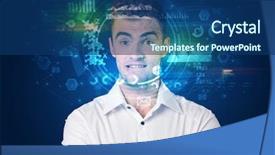  Presentation with facial recognition - Audience pleasing slide set consisting of biometric identification and facial recognition backdrop and a ocean colored foreground