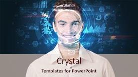  Presentation with facial recognition - Audience pleasing PPT theme consisting of biometric identification and facial recognition backdrop and a lemonade colored foreground