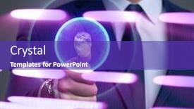  Presentation with fingerprints - Presentation having biometric-identification-concept-with-fingerprints background and a violet colored foreground