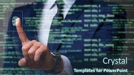  Presentation with fingerprints - Amazing slide set having biometric-identification-concept-with-fingerprints backdrop and a ocean colored foreground