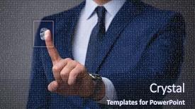  Presentation with fingerprints - Theme enhanced with biometric identification concept with fingerprints background and a navy blue colored foreground