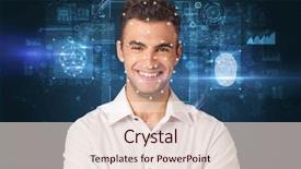  Presentation with biometric security - Colorful presentation design enhanced with biometric verification - face and fingerprint backdrop and a lemonade colored foreground