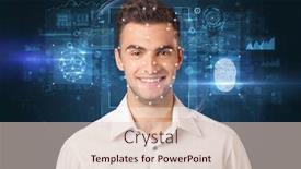  Presentation with fingerprint - Beautiful slide deck featuring biometric verification - face and fingerprint detection concept backdrop and a lemonade colored foreground