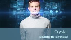  Presentation with face recognition - Slides enhanced with biometric-verification-face-recognition background and a ocean colored foreground