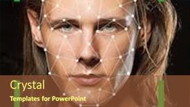  Presentation with face recognition security - PPT layouts having biometric-verification-young-man background and a tawny brown colored foreground