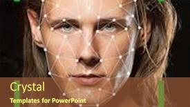  Presentation with face recognition security - Presentation having biometric-verification-young-man background and a tawny brown colored foreground