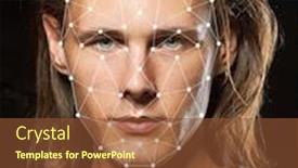  Presentation with face recognition security - Presentation having biometric-verification-young-man background and a tawny brown colored foreground