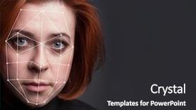  Presentation with high technology - Beautiful presentation featuring biometrics - biometric verification - woman face backdrop and a dark gray colored foreground